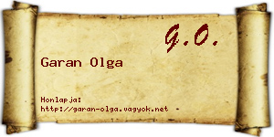 Garan Olga névjegykártya